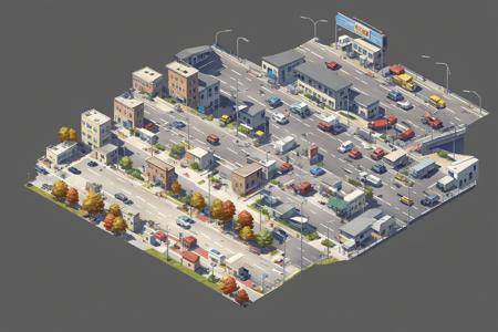 15468-762222472-concept art, top-down view, Game scenes, miniature maps, motor vehicle, gray background, truck, sign, ground vehicle, car, stair.png